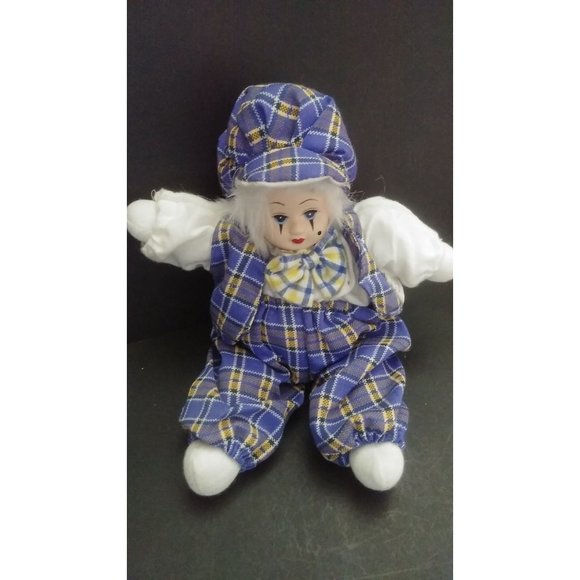 Vintage 6" Hard Plastic Face Mardi Gras Renaissance Clown Jester - Picture 7 of 10